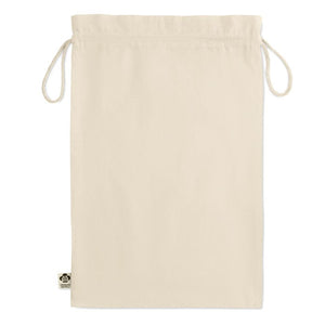 Borsa regalo grande in cotone biologico beige - personalizzabile con logo