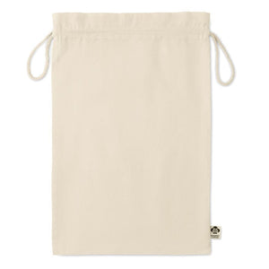 Borsa regalo grande in cotone biologico beige - personalizzabile con logo