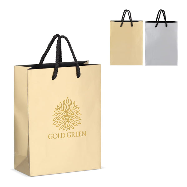 Borsa regalo in carta FSC 18 x 8 x 24 cm 200g/m² - personalizzabile con logo