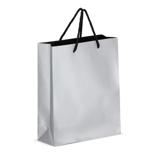 Borsa regalo in carta FSC 24 x 10 x 30 cm 200g/m² color argento - personalizzabile con logo