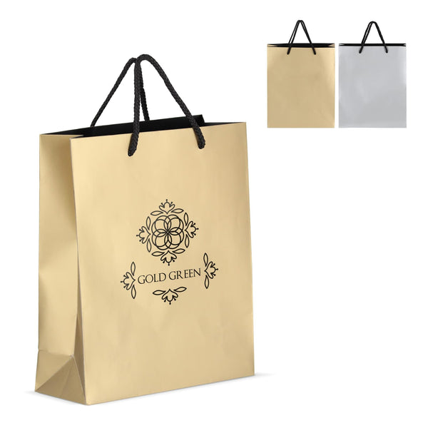 Borsa regalo in carta FSC 24 x 10 x 30 cm 200g/m² - personalizzabile con logo