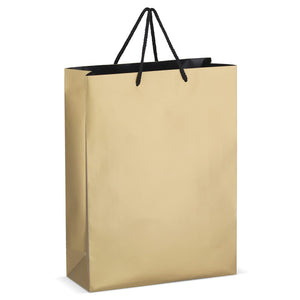 Borsa regalo in carta FSC 30 x 12 x 40 cm 200g/m² Oro - personalizzabile con logo