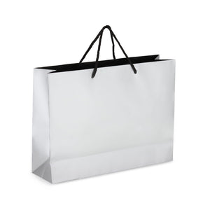Borsa regalo in carta FSC 40 x 12 x 30 cm 200g/m² color argento - personalizzabile con logo