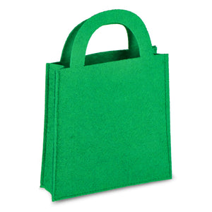 Borsa regalo in feltro 15x21cm Verde - personalizzabile con logo