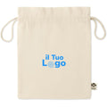 Borsa regalo media in cotone biologico beige - personalizzabile con logo