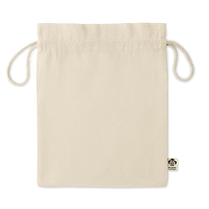 Borsa regalo media in cotone biologico beige - personalizzabile con logo