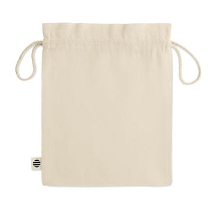 Borsa regalo media in cotone biologico beige - personalizzabile con logo