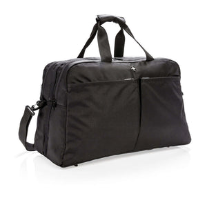 Borsa RFID Swiss Peak con apertura a valigia nero - personalizzabile con logo