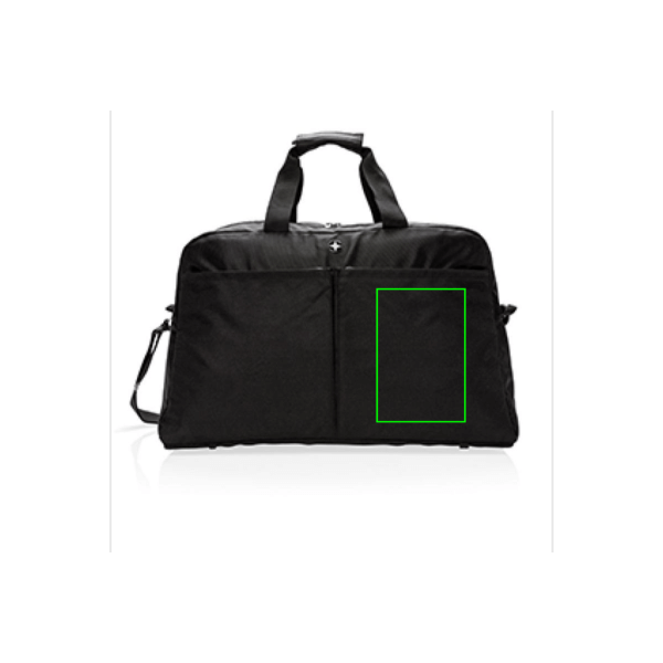 Borsa RFID Swiss Peak con apertura a valigia nero - personalizzabile con logo
