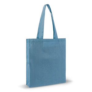 Borsa shopping cotone riciclato 38x42x10 Blu - personalizzabile con logo