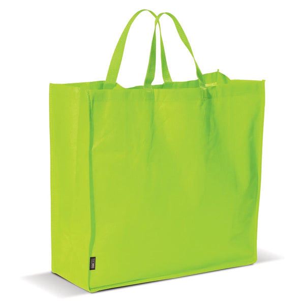 Borsa shopping grande in tessuto non tessuto 75/m² verde - personalizzabile con logo