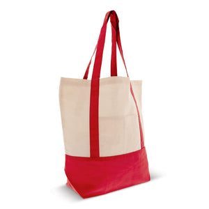 Borsa shopping in cotone OEKO-TEX® 140g/m² 40x10x35cm Rosso - personalizzabile con logo