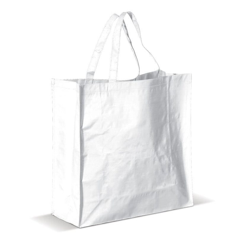 Borsa shopping PP in tessuto Bianco - personalizzabile con logo