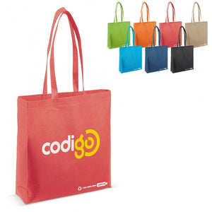 Borsa shopping R-PET 100 g/m² con soffietto - personalizzabile con logo