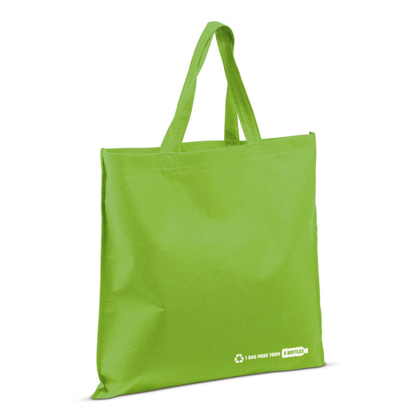 Borsa shopping R-PET 100 g/m² verde - personalizzabile con logo