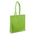 Borsa shopping R-PET 100 g/m² con soffietto verde - personalizzabile con logo