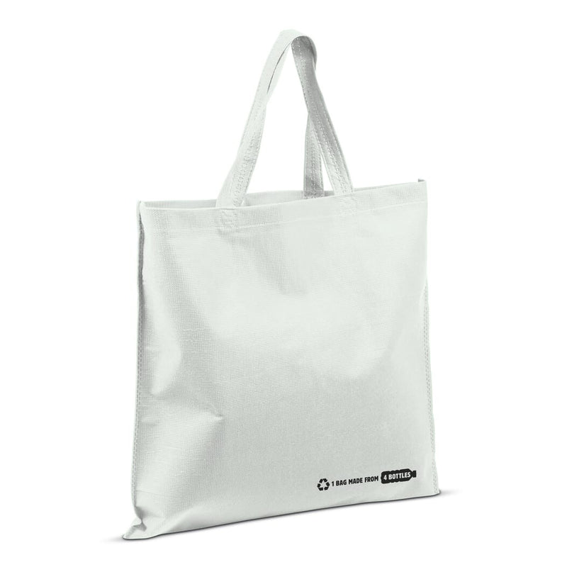 Borsa shopping R-PET bianco 100 g/m² Bianco - personalizzabile con logo