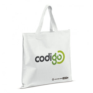 Borsa shopping R-PET bianco 100 g/m² Bianco - personalizzabile con logo