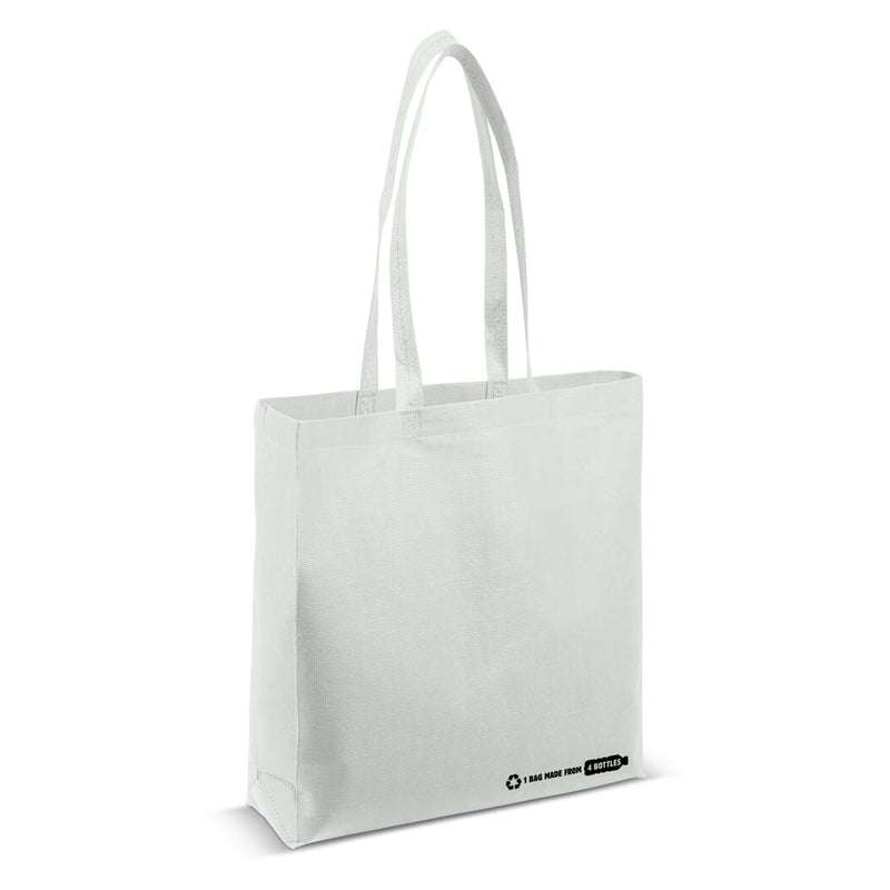 Borsa shopping R-PET (bianco), 38x42x10cm Bianco - personalizzabile con logo