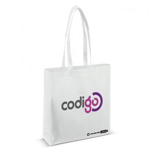 Borsa shopping R-PET (bianco), 38x42x10cm Bianco - personalizzabile con logo