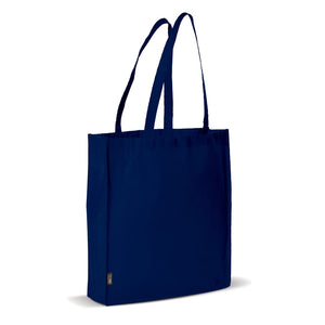 Borsa spesa in TNT 75g/m² con soffietto blu navy - personalizzabile con logo