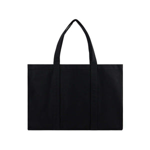 Borsa spesa maxi VINGA Hilo in canvas riciclato nero - personalizzabile con logo