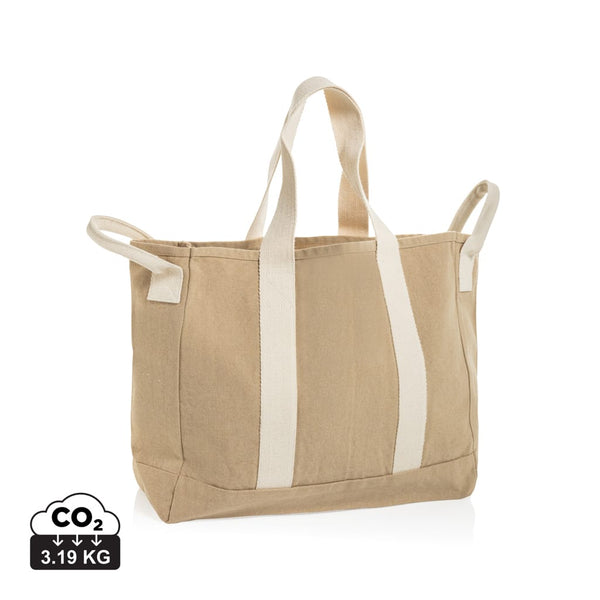 Borsa spiaggia BEAU in rCanvas AWARE™ 400gm2 beige - personalizzabile con logo