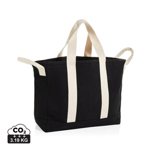 Borsa spiaggia BEAU in rCanvas AWARE™ 400gm2 nero - personalizzabile con logo