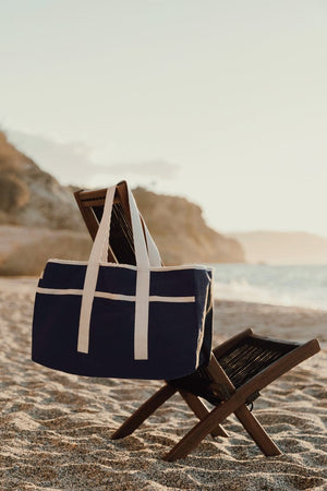 Borsa spiaggia VINGA Volonne in tela riciclata AWARE™ - personalizzabile con logo