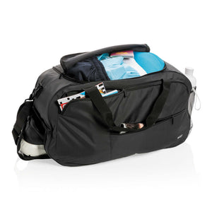 Borsa sport RPET Swiss Peak AWARE™ nero - personalizzabile con logo