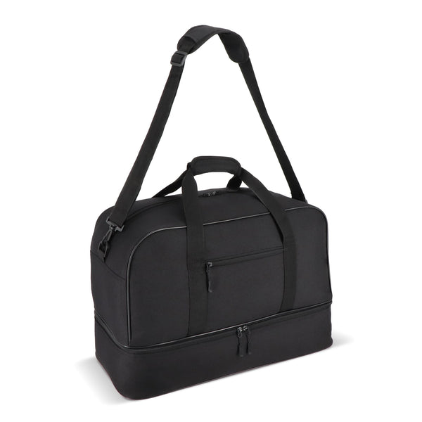 Borsa sportiva e da viaggio in R-PET 600D 55,5 x 25 x 36 cm 50 L Nero - personalizzabile con logo
