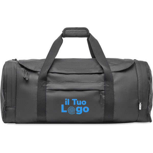 Borsa sportiva in 300D RPET Nero - personalizzabile con logo