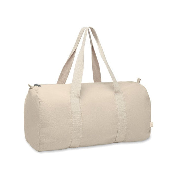 Borsa sportiva in cotone riciclato beige - personalizzabile con logo