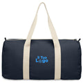 Borsa sportiva in cotone riciclato blu navy - personalizzabile con logo