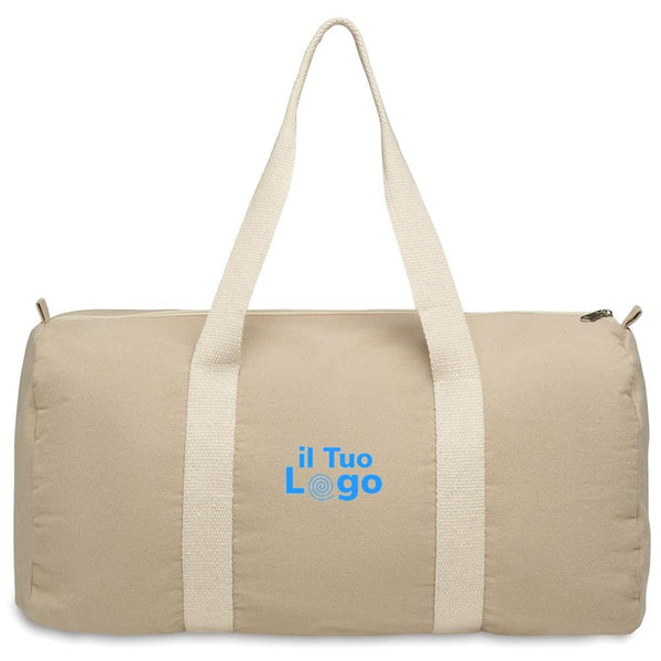 Borsa sportiva in cotone riciclato kaki - personalizzabile con logo