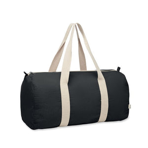 Borsa sportiva in cotone riciclato Nero - personalizzabile con logo
