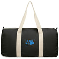 Borsa sportiva in cotone riciclato Nero - personalizzabile con logo
