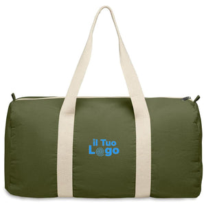 Borsa sportiva in cotone riciclato verde - personalizzabile con logo