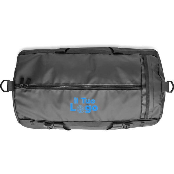 Borsa sportiva in tela cerata Nero - personalizzabile con logo
