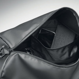 Borsa sportiva in tela cerata Nero - personalizzabile con logo