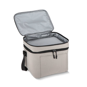 Borsa termica a doppio scomparto in R-PET 600D 30 x 20 x 24 cm 12 L - personalizzabile con logo