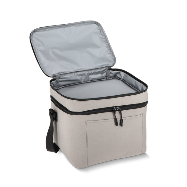 Borsa termica a doppio scomparto in R-PET 600D 30 x 20 x 24 cm 12 L - personalizzabile con logo