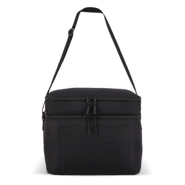 Borsa termica a doppio scomparto in R-PET 600D 30 x 20 x 24 cm 12 L - personalizzabile con logo
