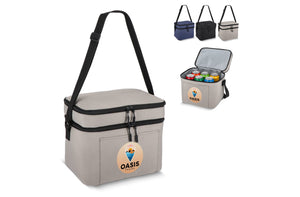 Borsa termica a doppio scomparto in R-PET 600D 30 x 20 x 24 cm 12 L - personalizzabile con logo