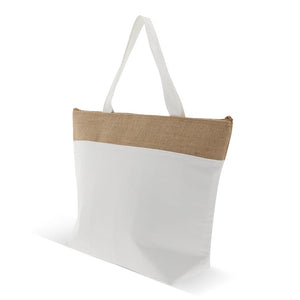 Borsa termica da spiaggia Cotone/juta 42x10x30cm beige - personalizzabile con logo