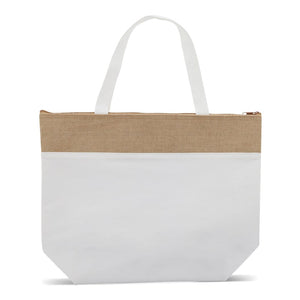 Borsa termica da spiaggia Cotone/juta 42x10x30cm beige - personalizzabile con logo