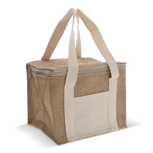 Borsa termica Juta/Cotone 22x18x18cm beige - personalizzabile con logo