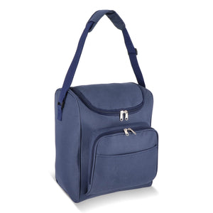 Borsa termica R-PET 600D 26 x 19 x 34 cm 13L blu navy - personalizzabile con logo