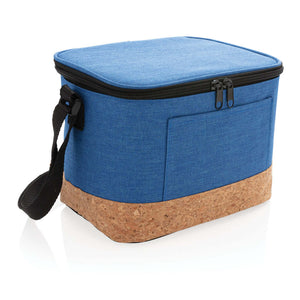 Borsa termica two tone con dettagli in sughero blu - personalizzabile con logo