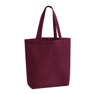 Borsa Tote in canvas pesante bordeaux - personalizzabile con logo